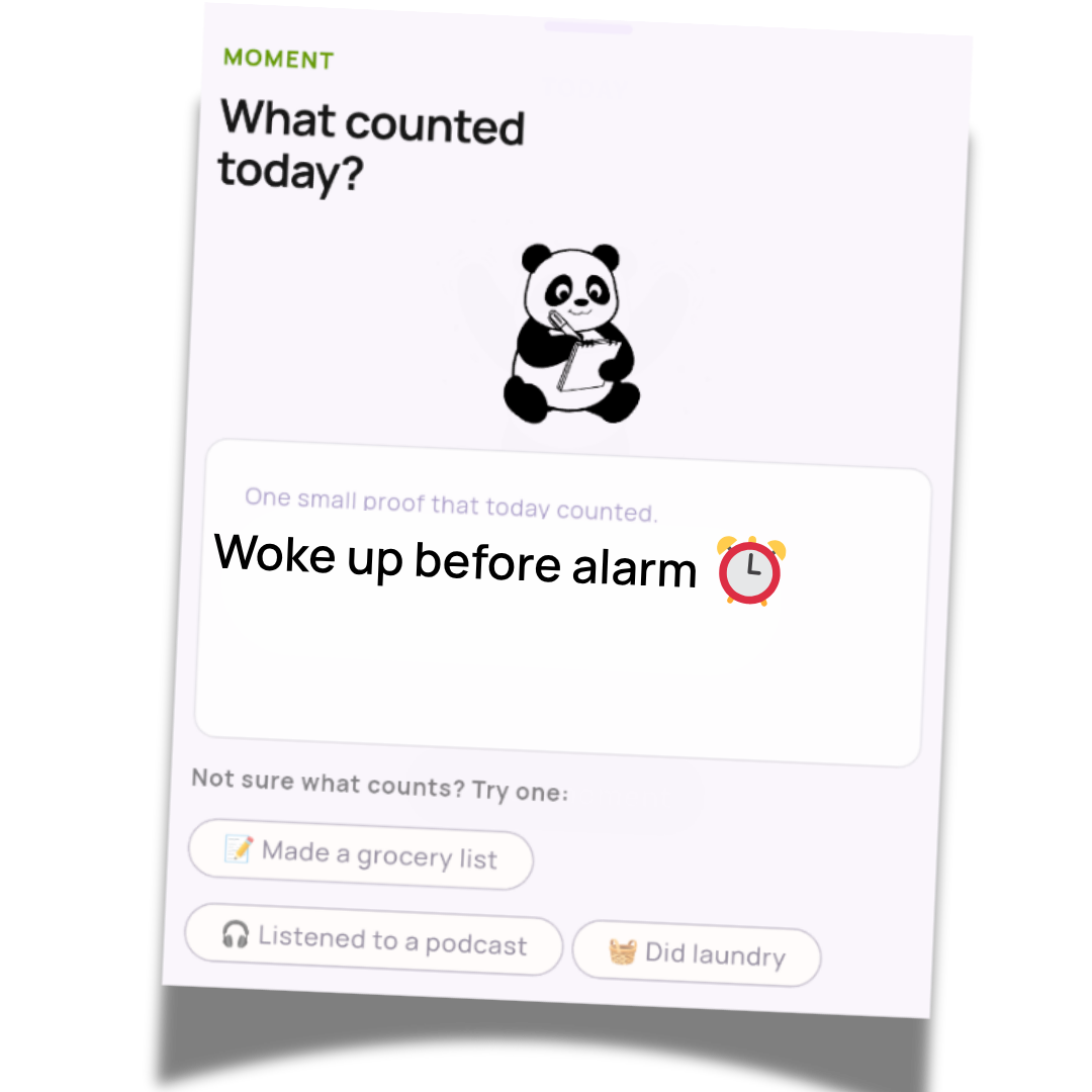 Moments check-in screen