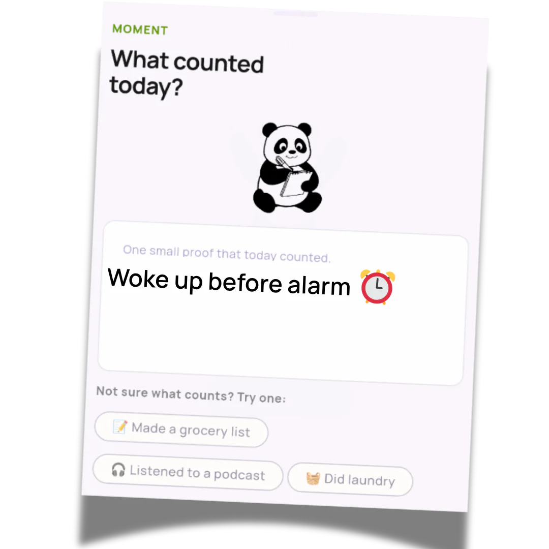 Moments check-in screen